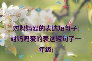 对妈妈爱的表达短句子(对妈妈爱的表达短句子一年级)
