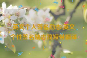 英文个人签名励志(英文个性签名励志简短带翻译)