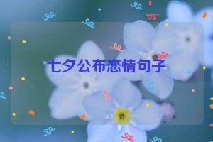 七夕公布恋情句子
