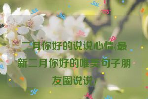 二月你好的说说心情(最新二月你好的唯美句子朋友圈说说)