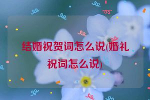 结婚祝贺词怎么说(婚礼祝词怎么说)