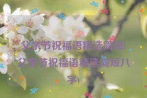 父亲节祝福语精选简短(父亲节祝福语精选简短八字)
