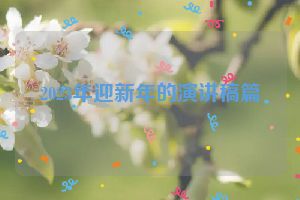 2023年迎新年的演讲稿篇