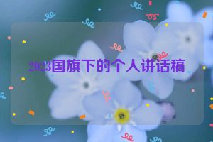 2023国旗下的个人讲话稿