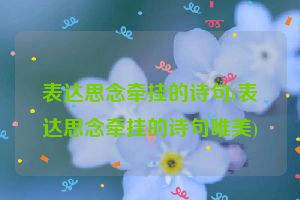 表达思念牵挂的诗句(表达思念牵挂的诗句唯美)