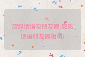 感恩话语发朋友圈(感恩话语朋友圈短句)