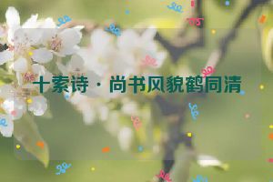 十索诗·尚书风貌鹤同清