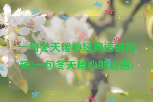 一句冬天暖心经典话语简短(一句冬天暖心的话语)