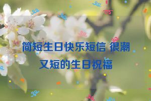 简短生日快乐短信 很潮又短的生日祝福