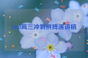 2023高三冲刺拼搏演讲稿