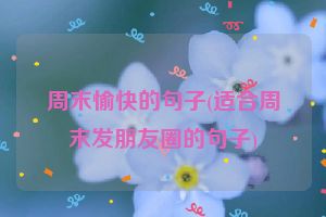 周末愉快的句子(适合周末发朋友圈的句子)