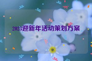 2023迎新年活动策划方案