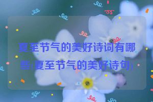夏至节气的美好诗词有哪些(夏至节气的美好诗句)