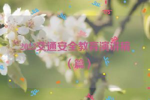 2023交通安全教育演讲稿（篇）