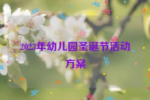 2023年幼儿园圣诞节活动方案