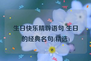 生日快乐精辟语句 生日的经典名句(精选)