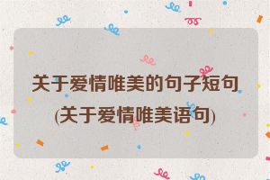 关于爱情唯美的句子短句(关于爱情唯美语句)