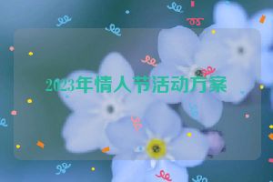 2023年情人节活动方案