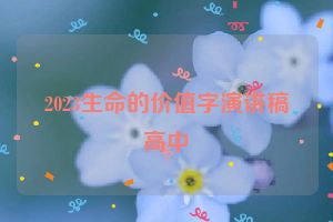 2023生命的价值字演讲稿高中