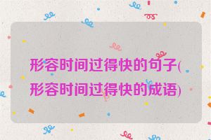 形容时间过得快的句子(形容时间过得快的成语)
