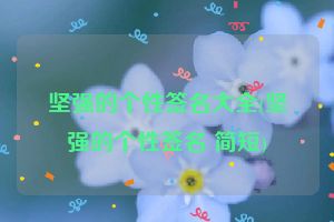 坚强的个性签名大全(坚强的个性签名 简短)