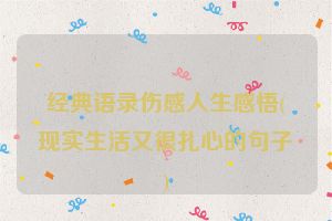 经典语录伤感人生感悟(现实生活又很扎心的句子)