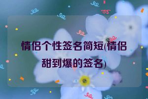 情侣个性签名简短(情侣甜到爆的签名)