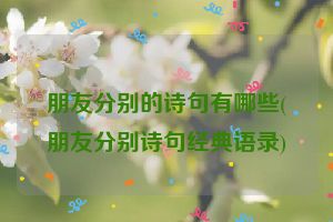 朋友分别的诗句有哪些(朋友分别诗句经典语录)
