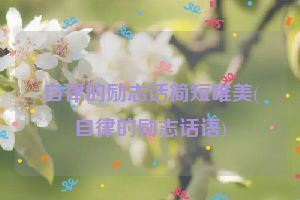 自律的励志话简短唯美(自律的励志话语)