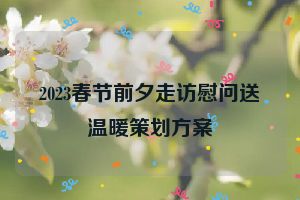 2023春节前夕走访慰问送温暖策划方案