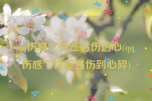qq伤感个性签名伤透心(qq伤感个性签名伤到心碎)
