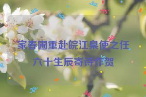 家春圃重赴皖江臬使之任六十生辰寄诗作贺