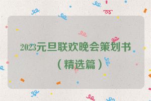 2023元旦联欢晚会策划书（精选篇）