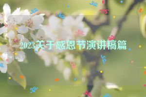 2023关于感恩节演讲稿篇