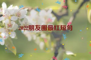 2022朋友圈最红短句