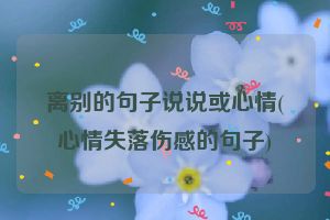 离别的句子说说或心情(心情失落伤感的句子)