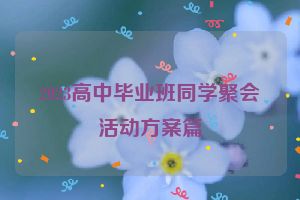 2023高中毕业班同学聚会活动方案篇