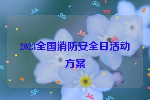 2023全国消防安全日活动方案