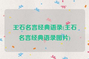 王石名言经典语录(王石名言经典语录图片)