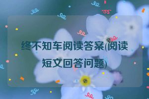 终不知车阅读答案(阅读短文回答问题)
