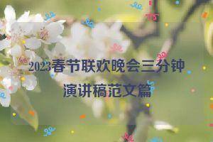 2023春节联欢晚会三分钟演讲稿范文篇
