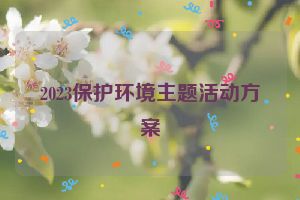 2023保护环境主题活动方案