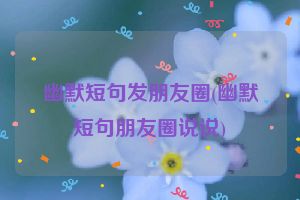 幽默短句发朋友圈(幽默短句朋友圈说说)
