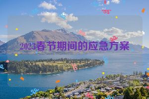 2023春节期间的应急方案