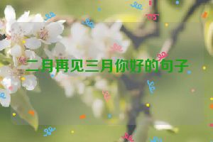 二月再见三月你好的句子