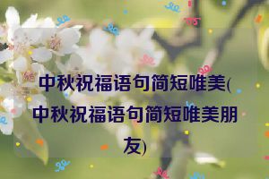 中秋祝福语句简短唯美(中秋祝福语句简短唯美朋友)