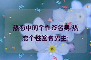 热恋中的个性签名男(热恋个性签名男生)