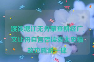 渡钱塘江无舟蒙查耕经广文让舟自言曾读袁太史稿故也感谢一律