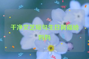 干净文艺短句生日祝福给妈妈