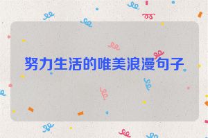 努力生活的唯美浪漫句子